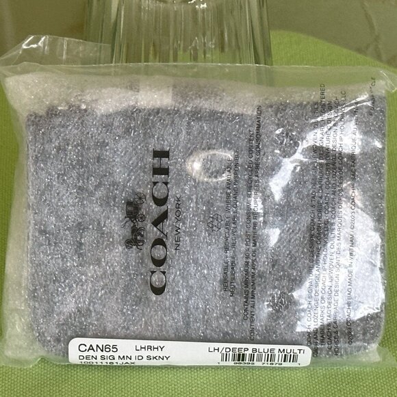 COACH MINI SKINNY ID CASE IN SIGNATURE DENIM:NWT DEEP BLUE CAN65 - Picture 13 of 13